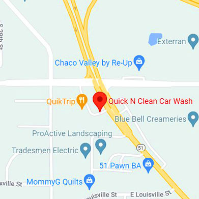 Quick N Clean Car Wash in Broken Arrow Map